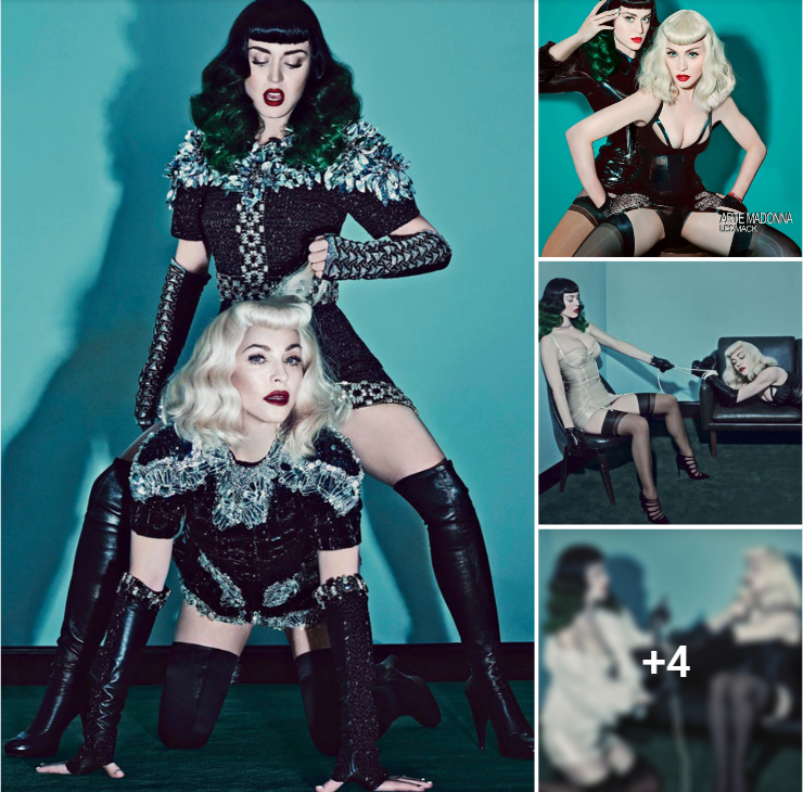 “Unleashing Their Inner Dominatrix: Katy Perry and Madonna’s Sultry S&M-Themed Photo Shoot for V Magazine”